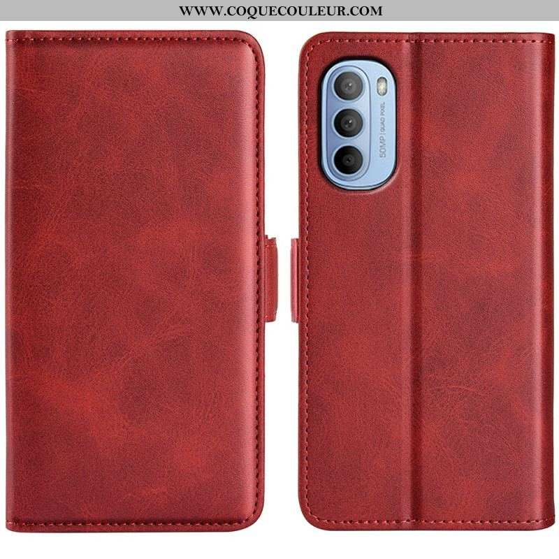Housse Moto G41 / G31 Double Rabat