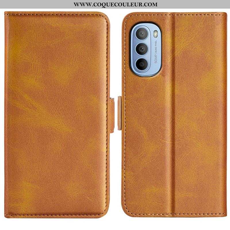 Housse Moto G41 / G31 Double Rabat