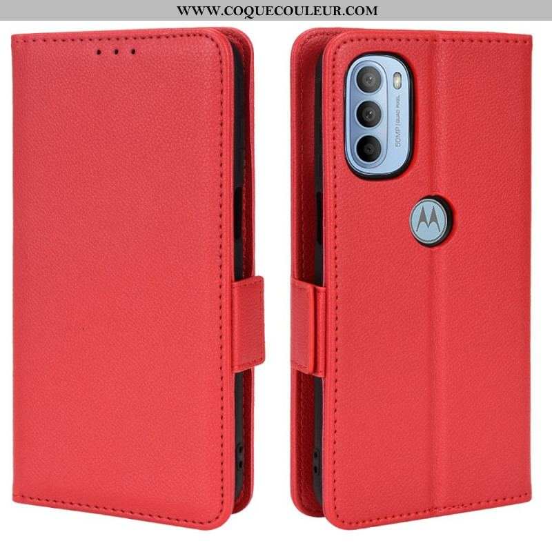 Housse Moto G41 / G31 Rabat Double Litchi New Colors