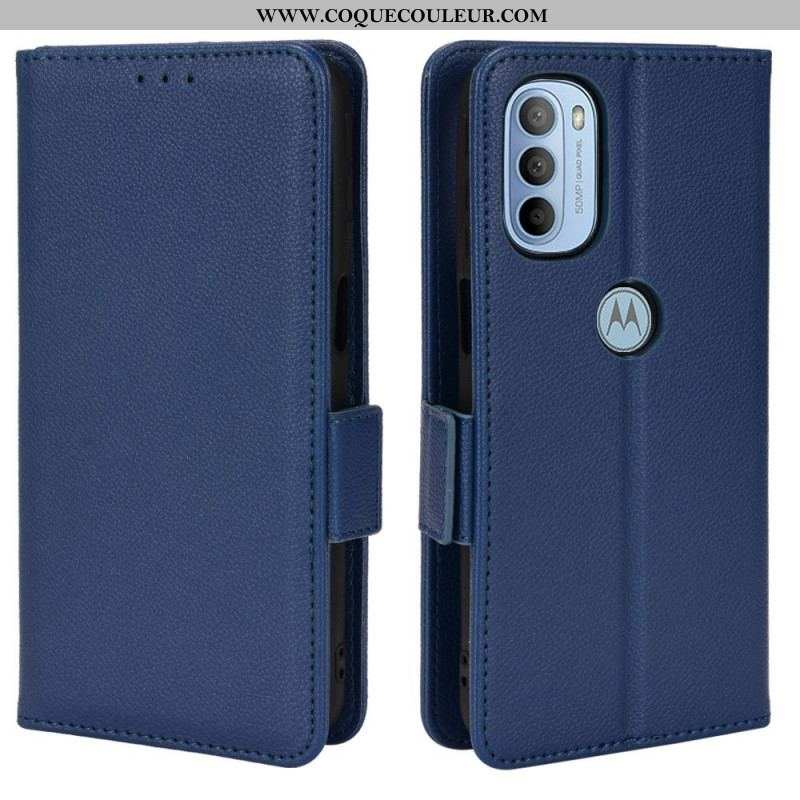 Housse Moto G41 / G31 Rabat Double Litchi New Colors