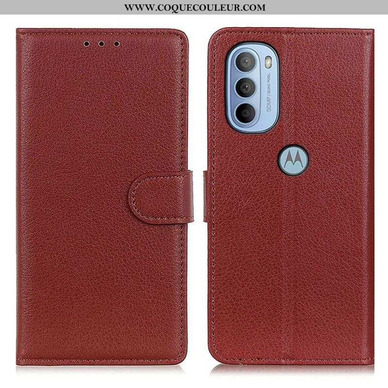 Housse Moto G41 / G31 Traditionnellement Litchi