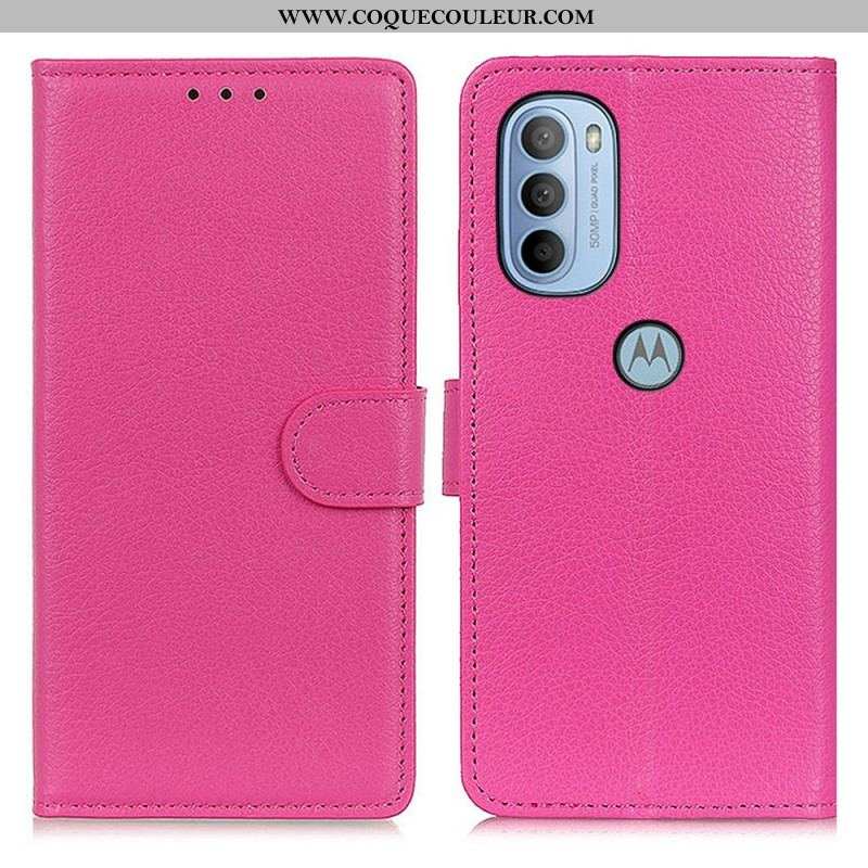 Housse Moto G41 / G31 Traditionnellement Litchi