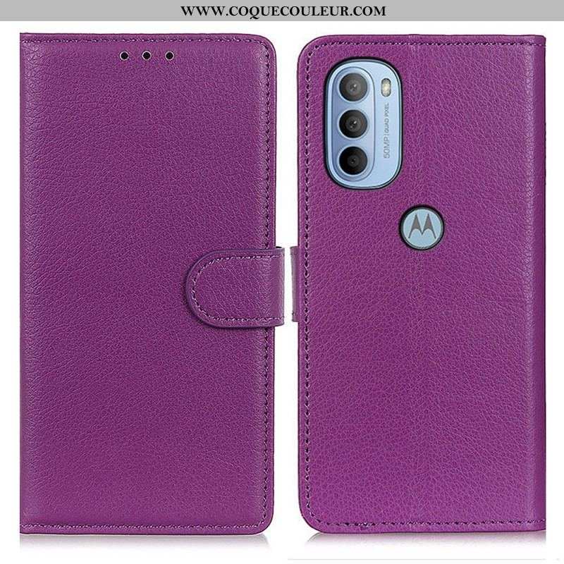 Housse Moto G41 / G31 Traditionnellement Litchi