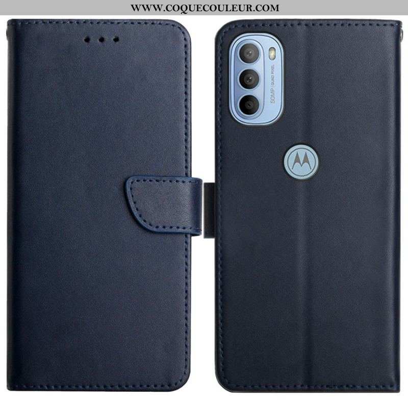 Housse Moto G41 / G31 Cuir Nappa Véritable