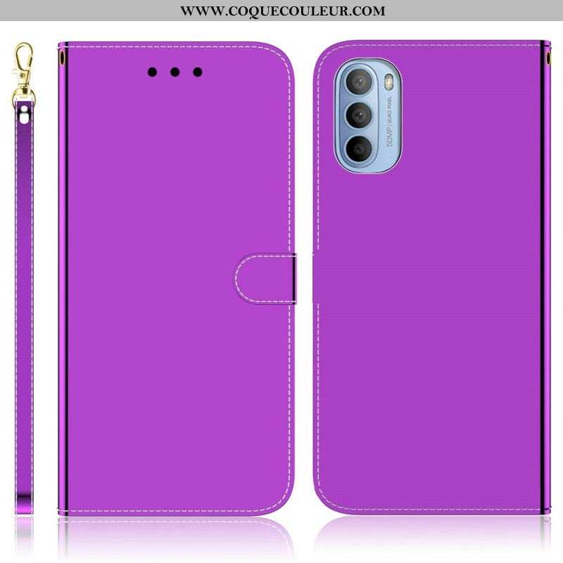 Housse Moto G41 / G31 Simili Cuir Couverture Miroir