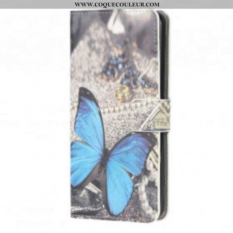 Housse Moto G50 Papillon Bleu