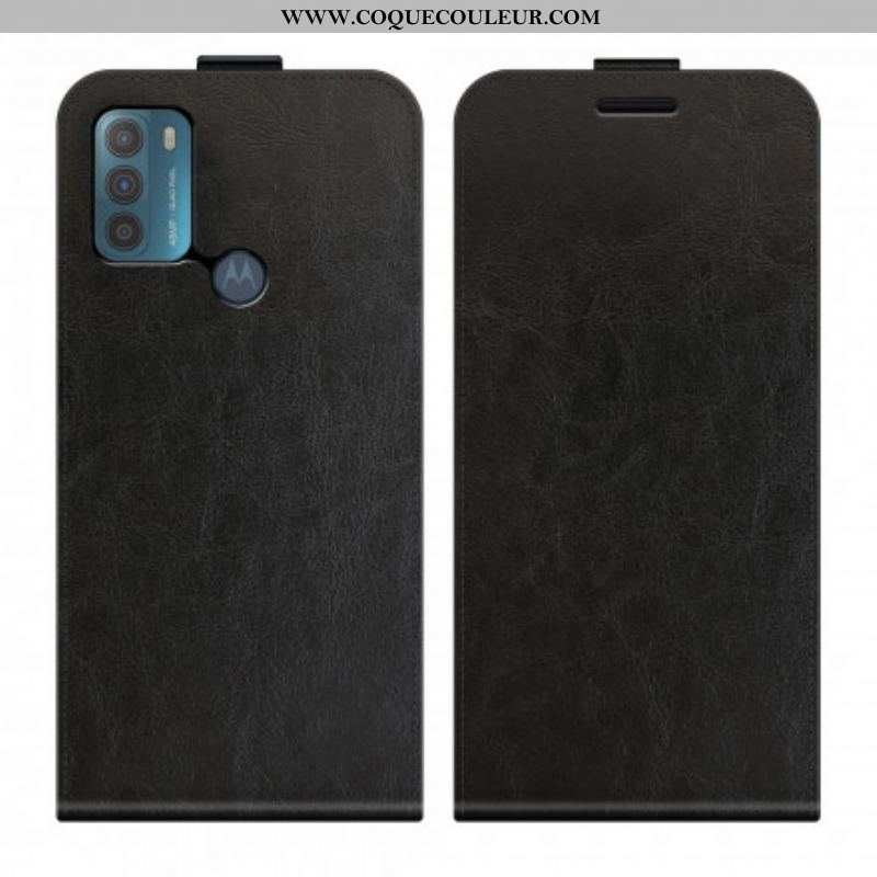 Housse Moto G50 Effet Cuir Rabat Vertical