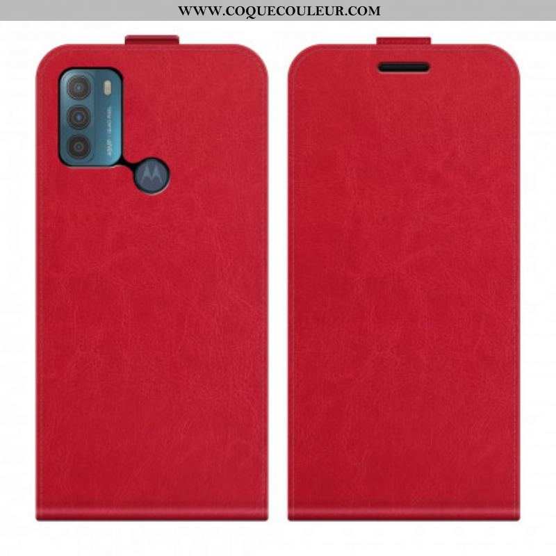 Housse Moto G50 Effet Cuir Rabat Vertical