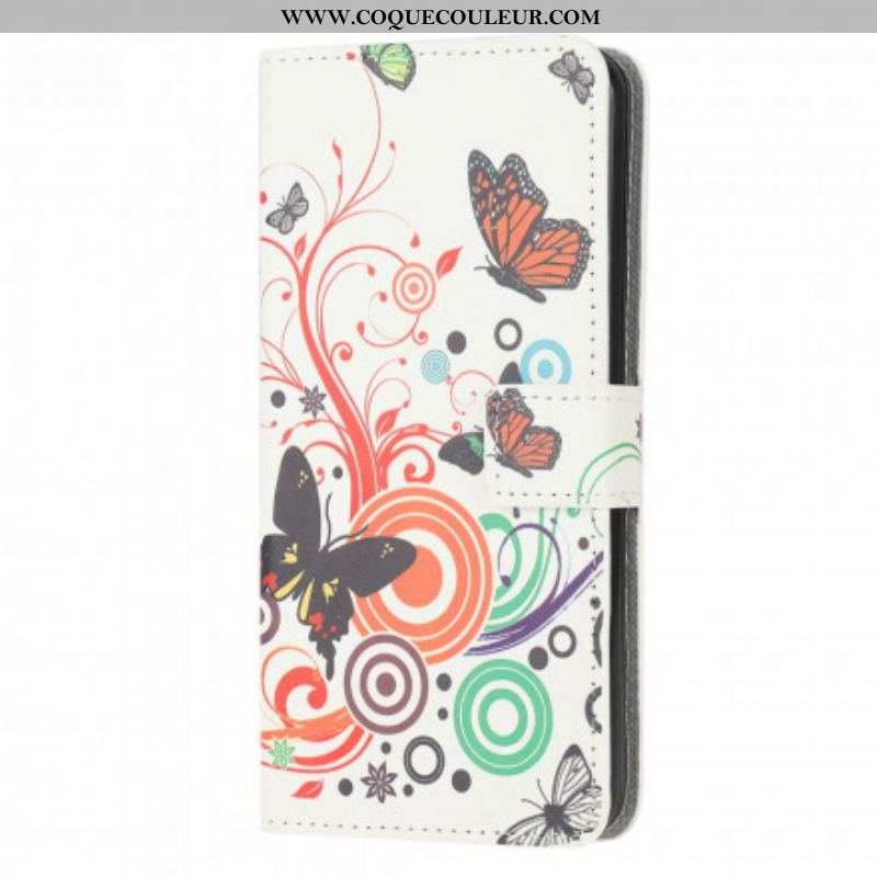 Housse Moto G50 Papillons et Fleurs