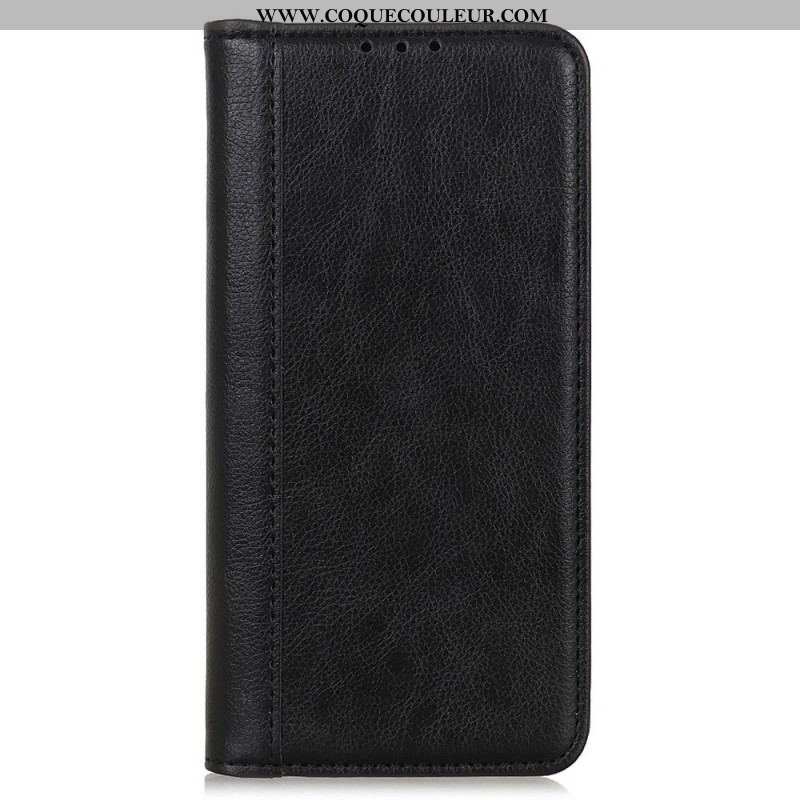 Flip Cover Moto G51 5G Cuir Litchi Fendu Élégance