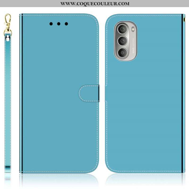 Housse Moto G51 5G Simili Cuir Couverture Miroir