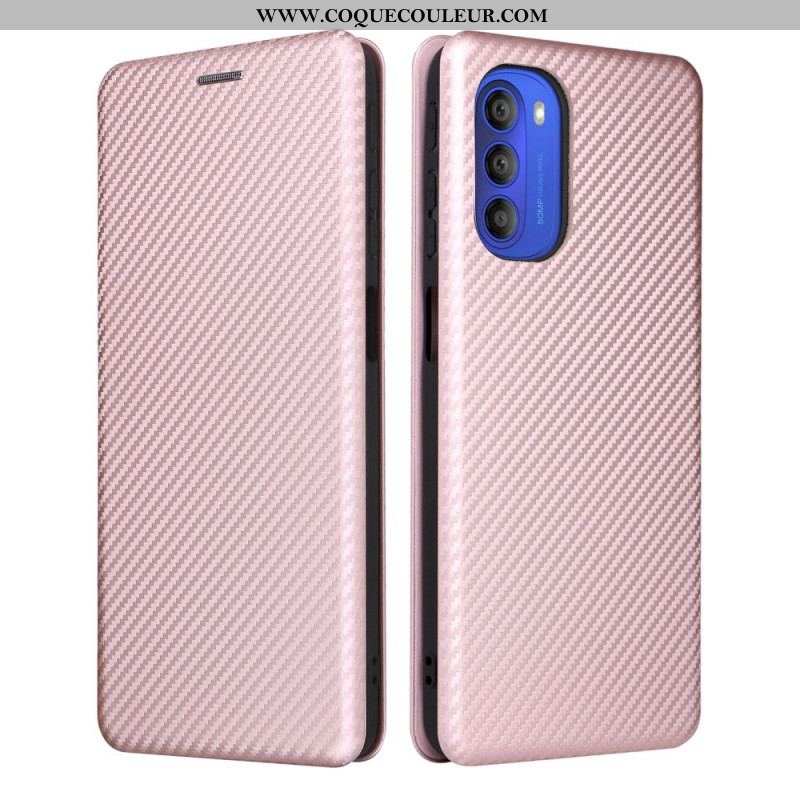 Flip Cover Moto G51 5G Silicone Carbone Coloré