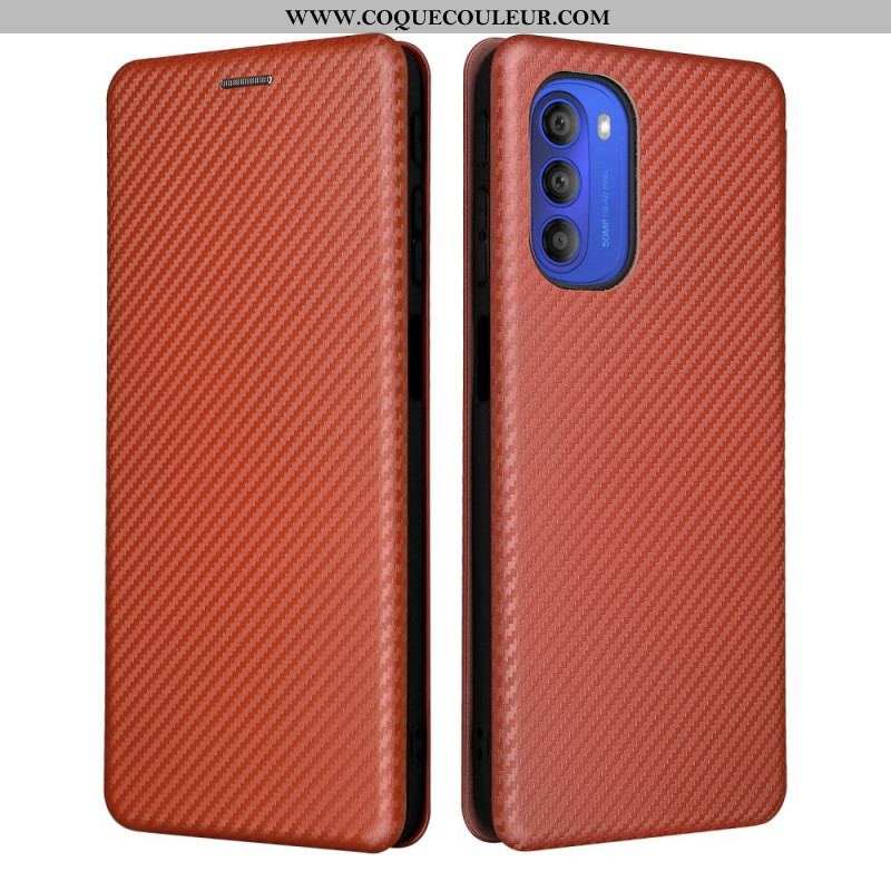 Flip Cover Moto G51 5G Silicone Carbone Coloré