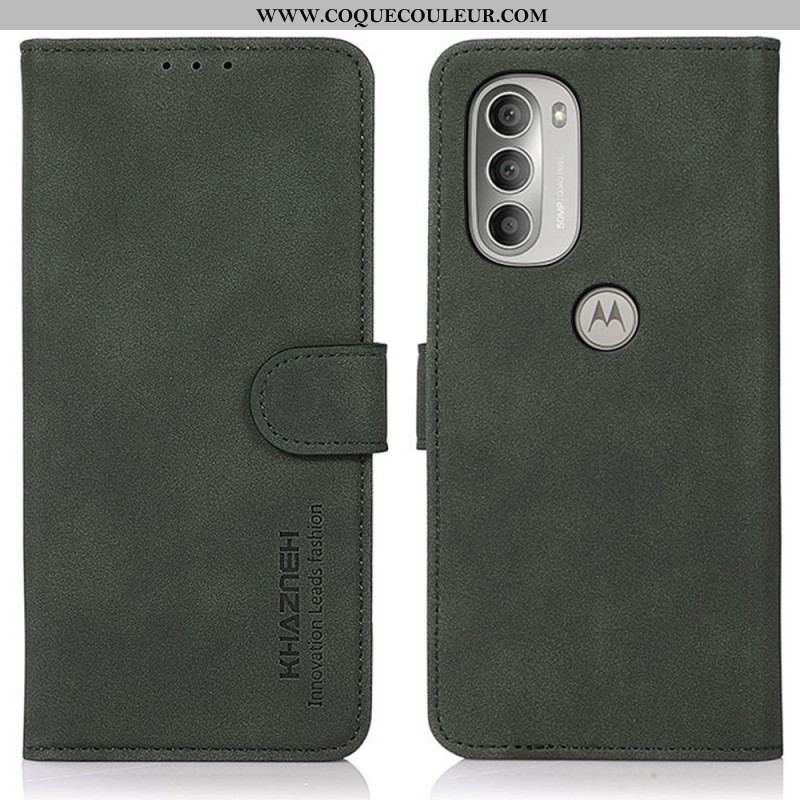 Housse Moto G51 5G Effet Cuir Fashion KHAZNEH