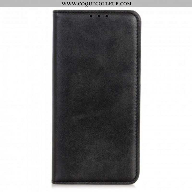 Flip Cover Motorola G60s Cuir Fendu Mat