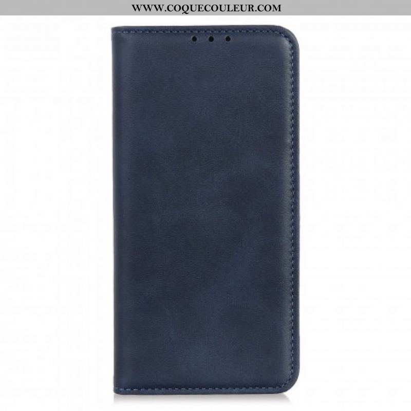 Flip Cover Motorola G60s Cuir Fendu Mat