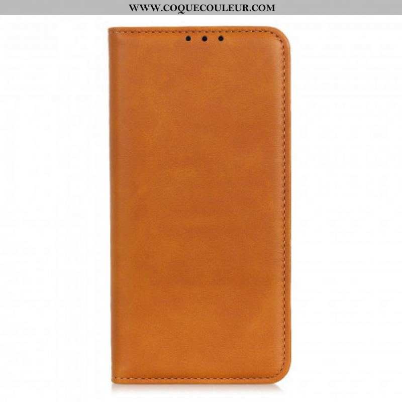 Flip Cover Motorola G60s Cuir Fendu Mat