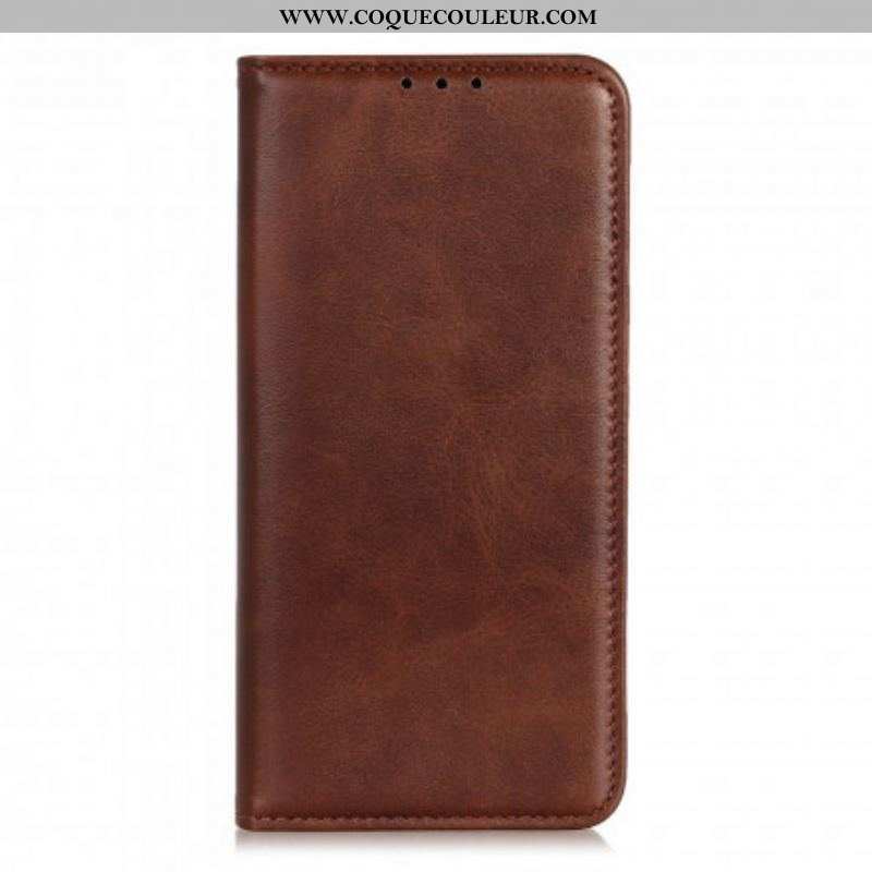 Flip Cover Motorola G60s Cuir Fendu Mat