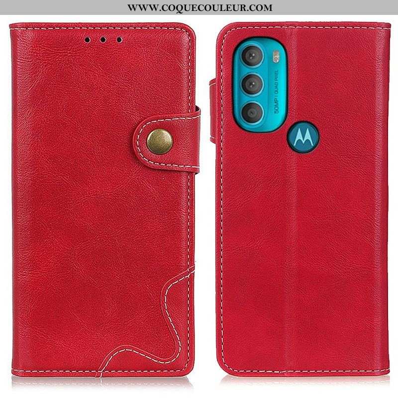 Housse Moto G71 5G Artistique Couture Bouton