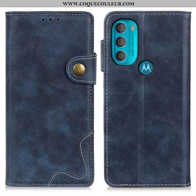 Housse Moto G71 5G Artistique Couture Bouton