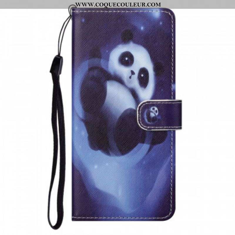 Housse Moto G71 5G Panda Space à Lanière