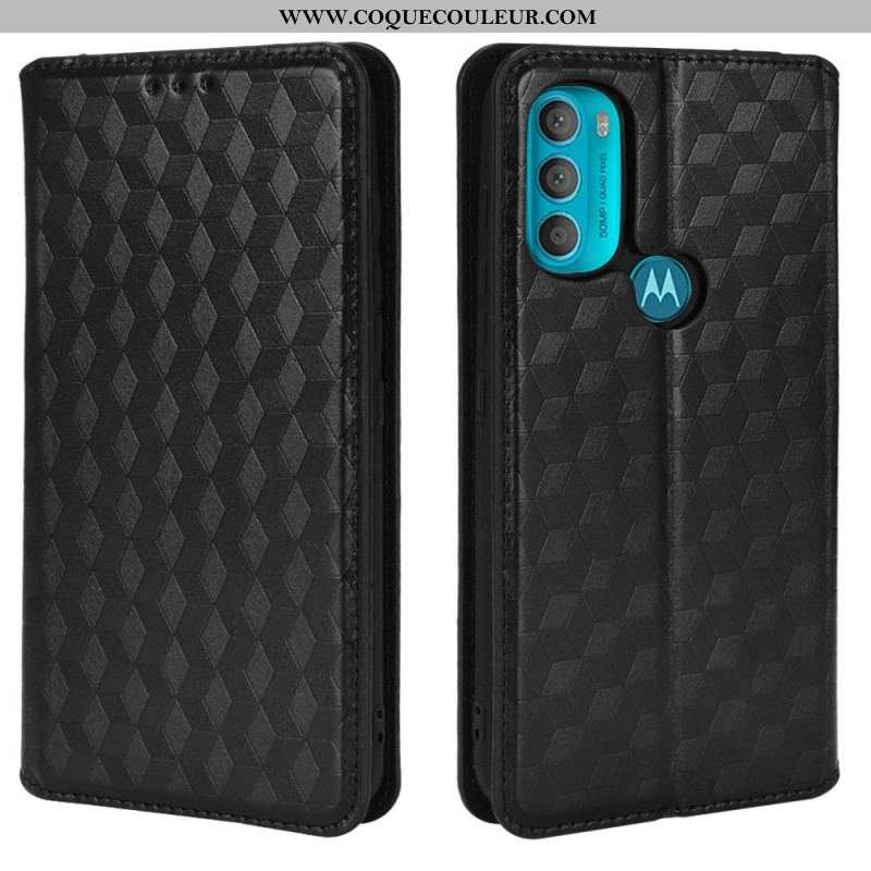 Flip Cover Moto G71 5G Effet Cuir Diamant