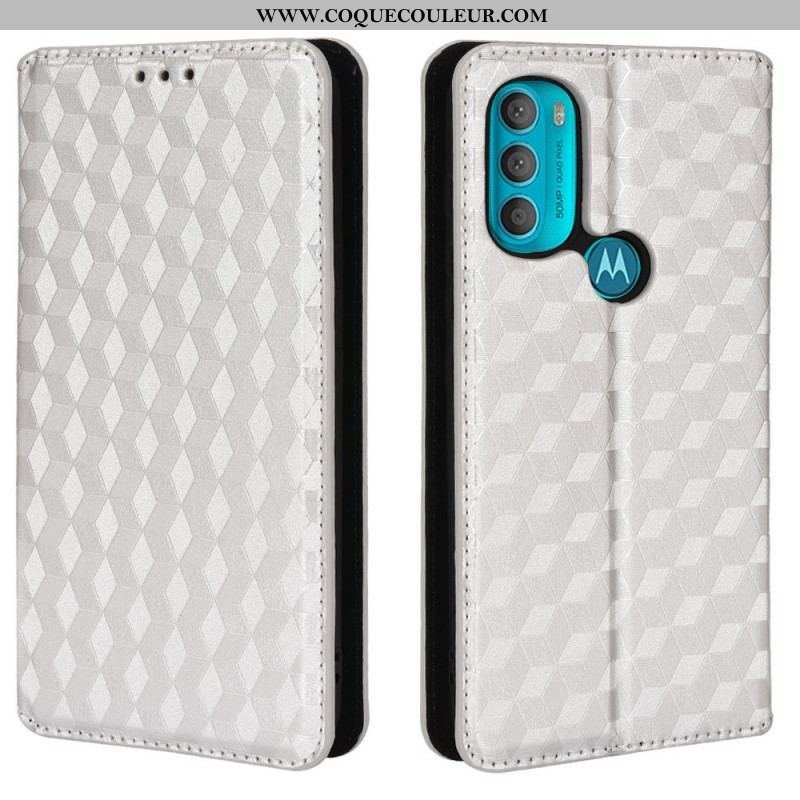 Flip Cover Moto G71 5G Effet Cuir Diamant