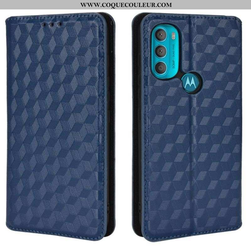 Flip Cover Moto G71 5G Effet Cuir Diamant