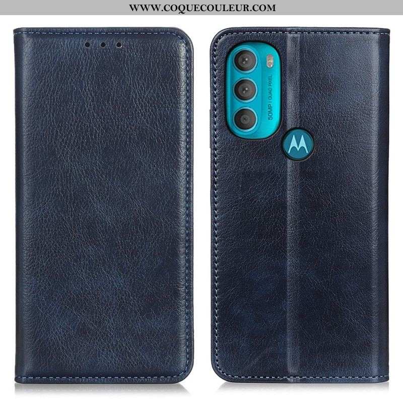 Flip Cover Moto G71 5G Cuir Fendu Texturé