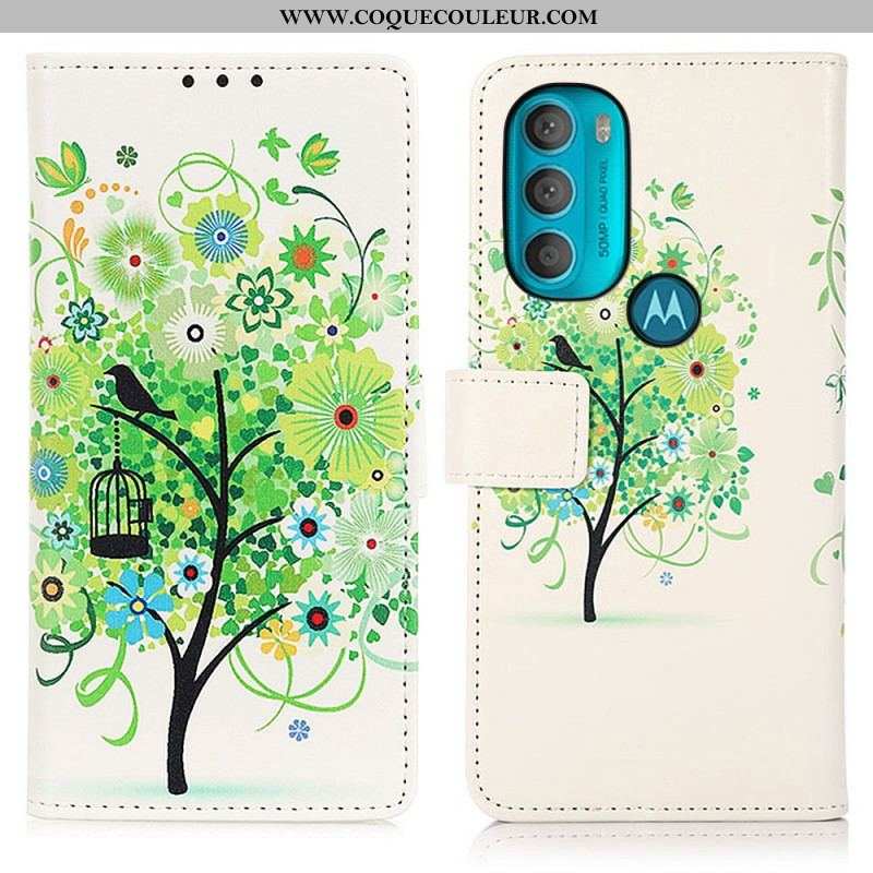 Housse Moto G71 5G Arbre Fleuri