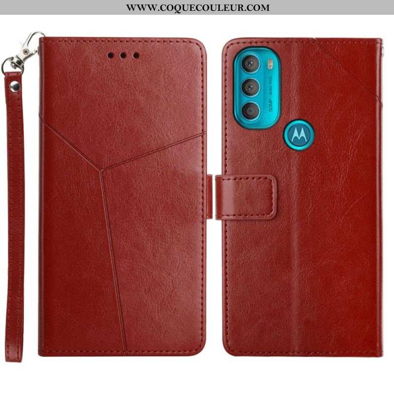 Housse Moto G71 5G Style Cuir Géo Y Design