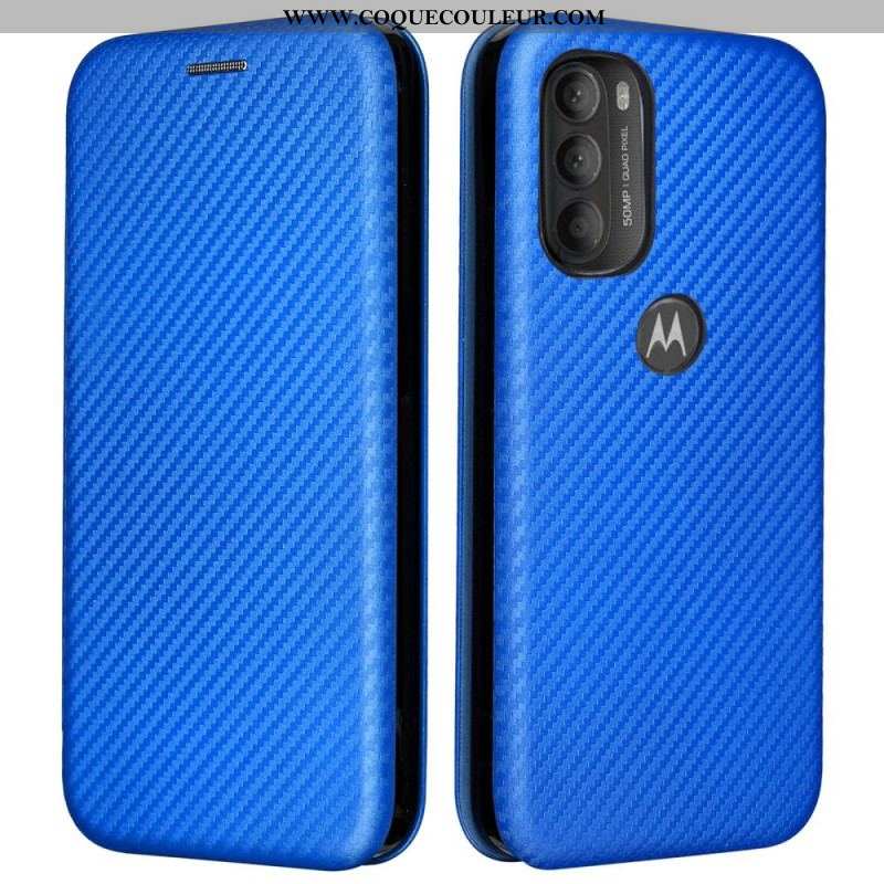 Flip Cover Moto G71 5G Silicone Carbone Coloré