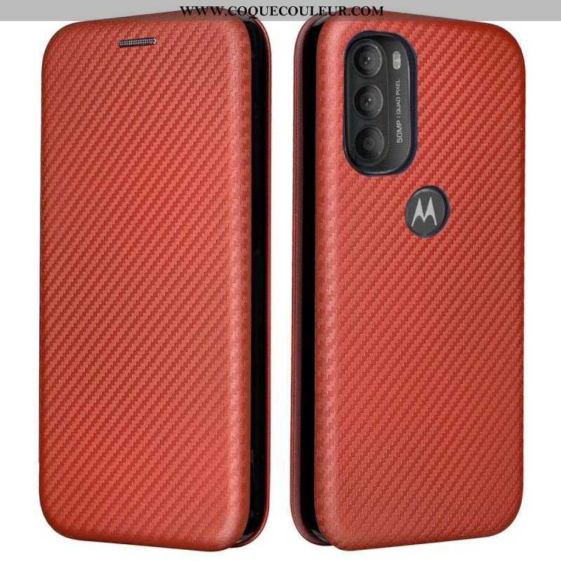 Flip Cover Moto G71 5G Silicone Carbone Coloré