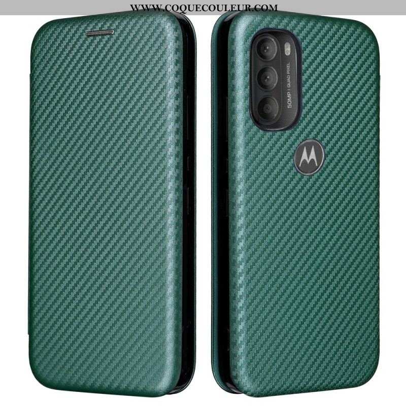 Flip Cover Moto G71 5G Silicone Carbone Coloré