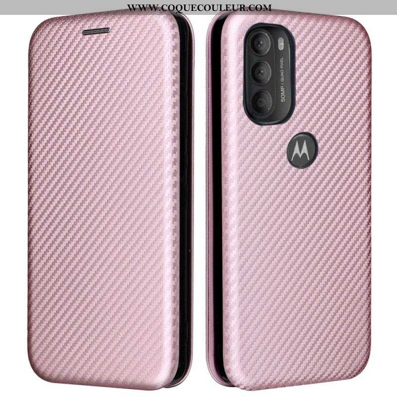 Flip Cover Moto G71 5G Silicone Carbone Coloré