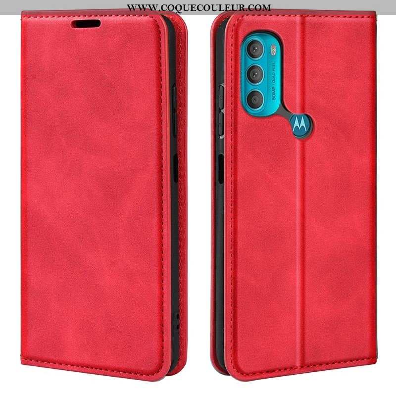 Flip Cover Moto G71 5G Effet Cuir Douceur Soie