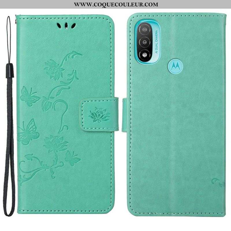 Housse Moto G71 5G Papillons et Fleurs D'Asie