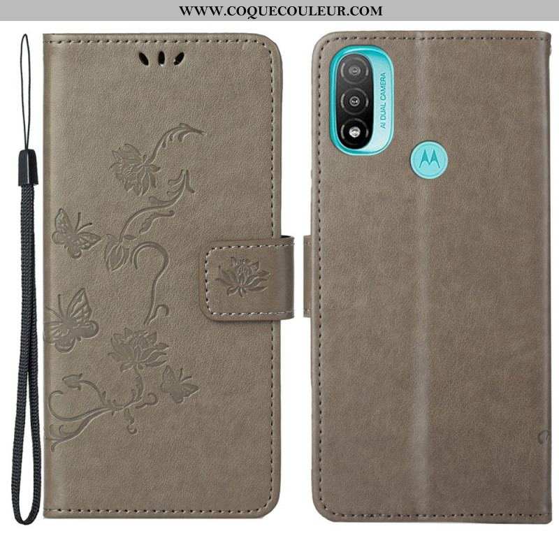 Housse Moto G71 5G Papillons et Fleurs D'Asie