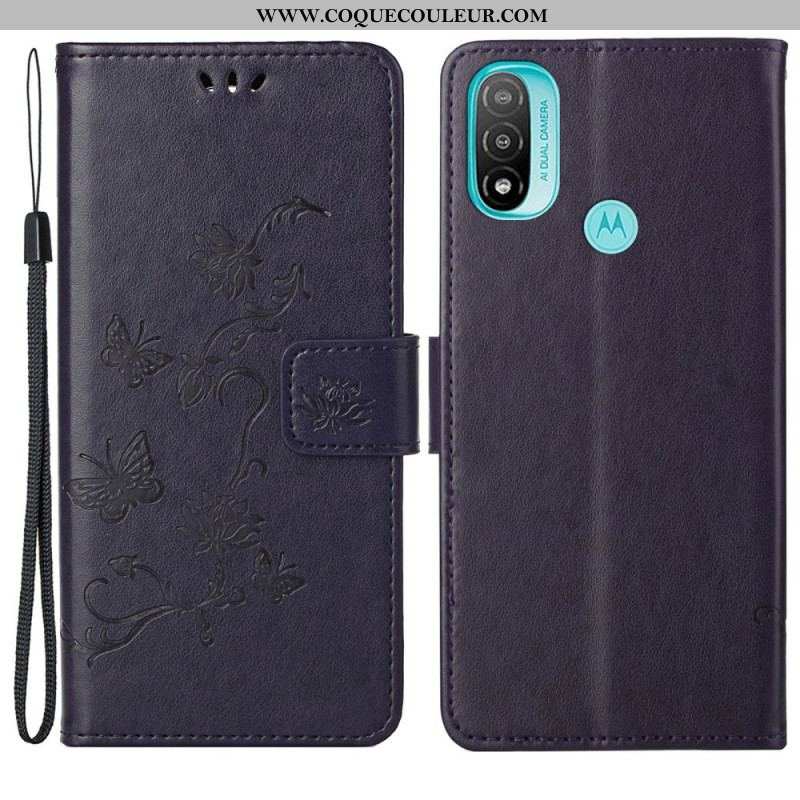 Housse Moto G71 5G Papillons et Fleurs D'Asie