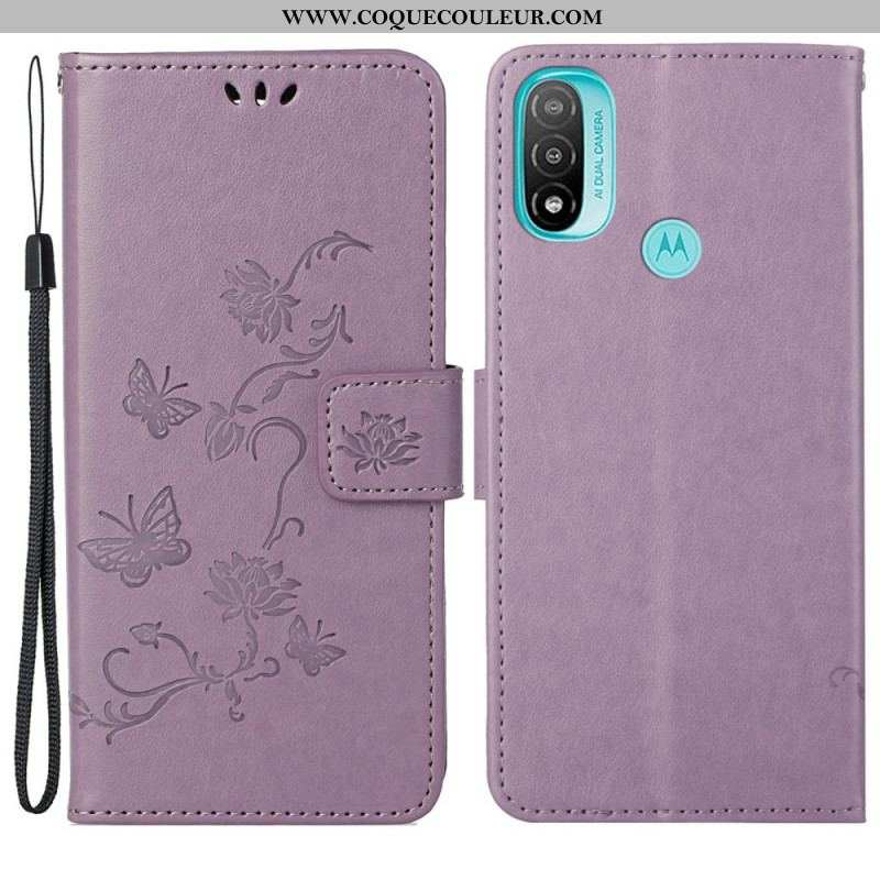 Housse Moto G71 5G Papillons et Fleurs D'Asie