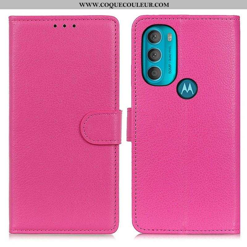 Housse Moto G71 5G Traditionnellement Litchi