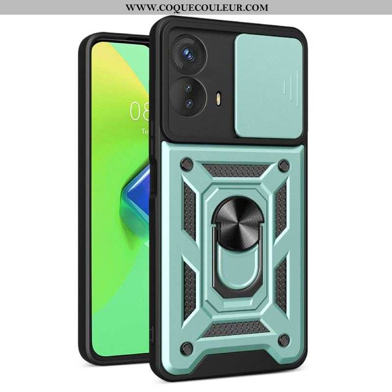 Coque Moto G73 5G Anneau-Support et Protège Lentilles