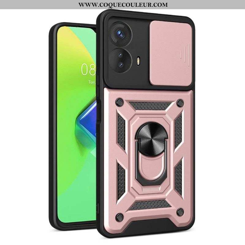 Coque Moto G73 5G Anneau-Support et Protège Lentilles