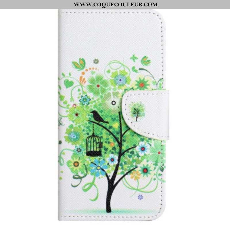 Housse Moto G73 5G Arbre au Feuillage Vert