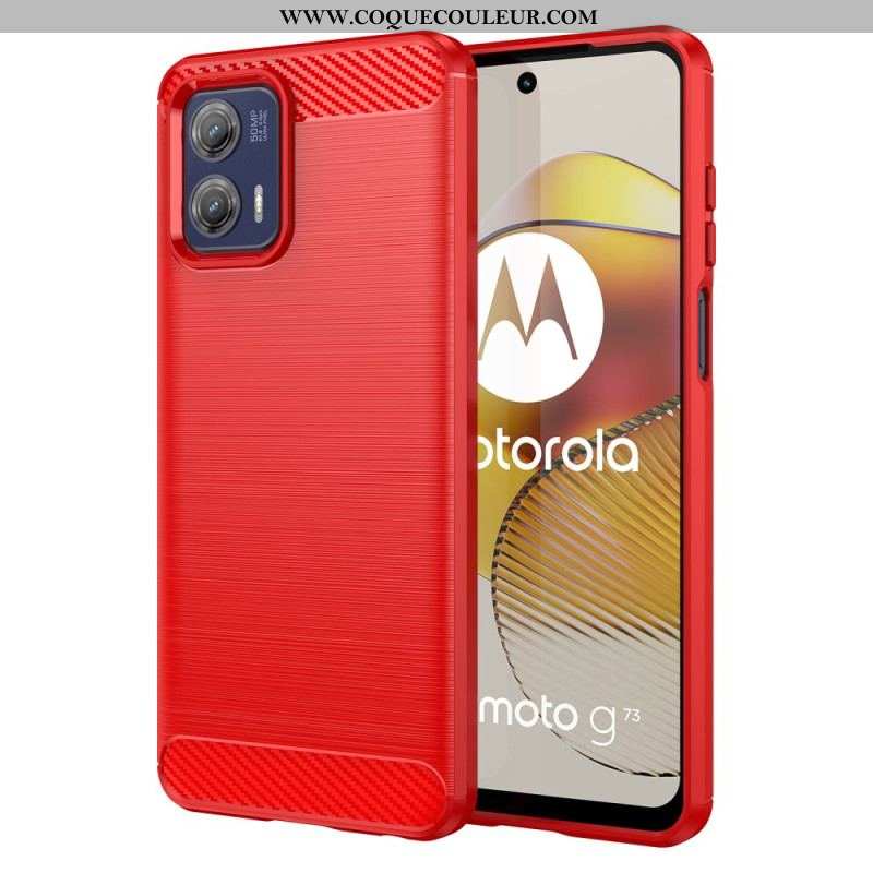 Coque Moto G73 5G Fibre Carbone Brossée