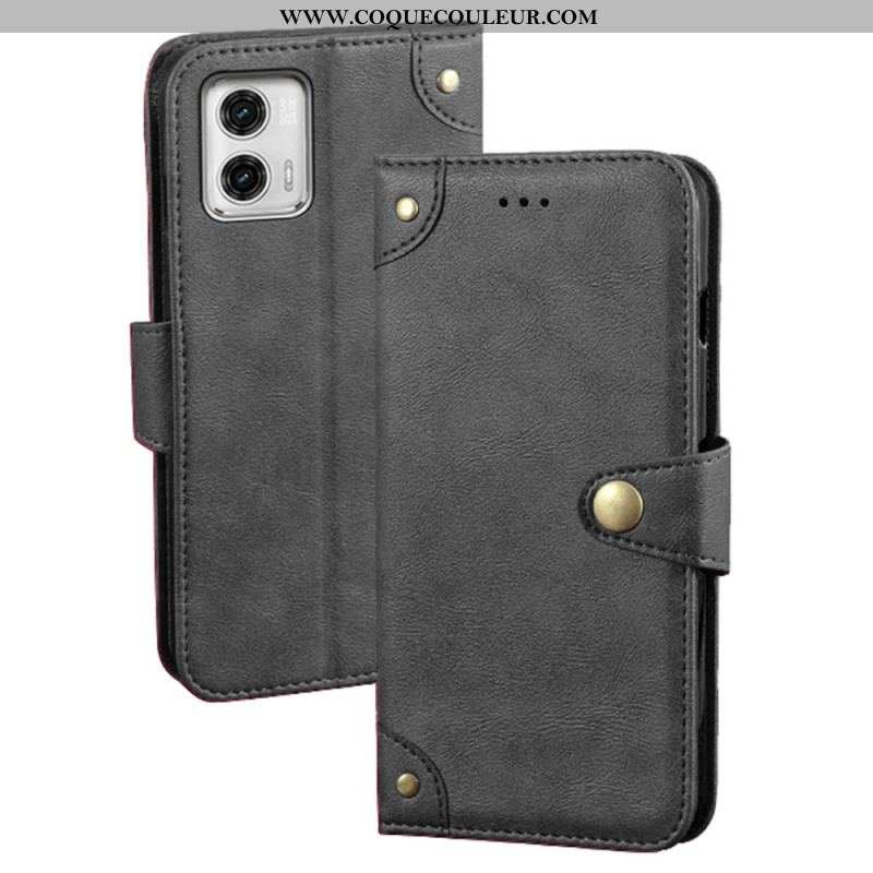 Housse Moto G73 5G Bouton Magnétique IDEWEI