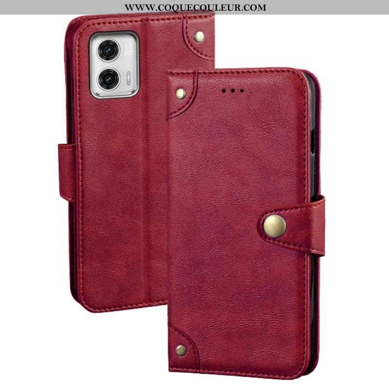 Housse Moto G73 5G Bouton Magnétique IDEWEI