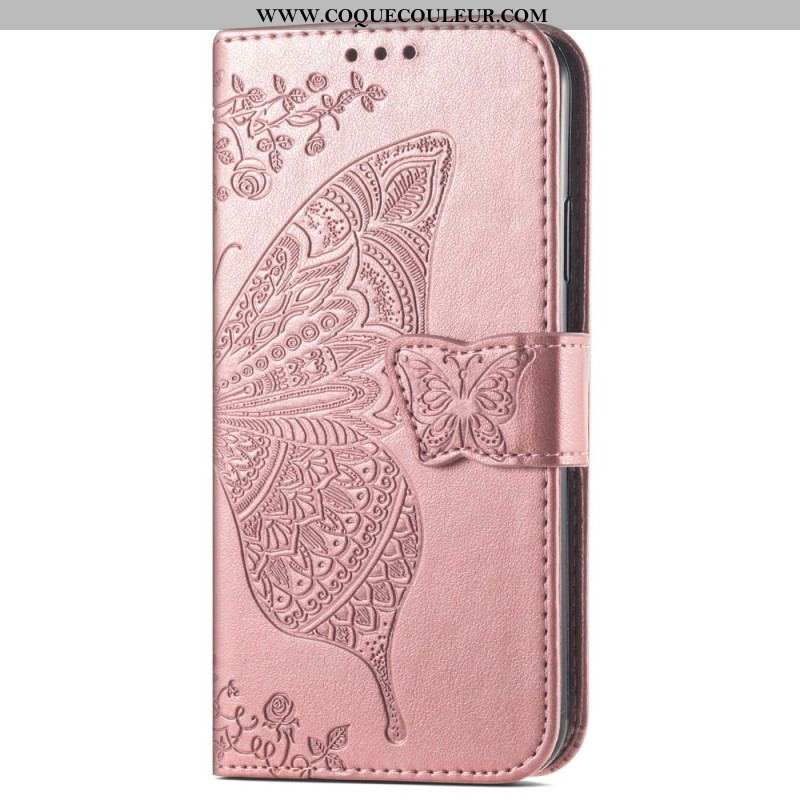 Housse Moto G73 5G Papillon Baroque