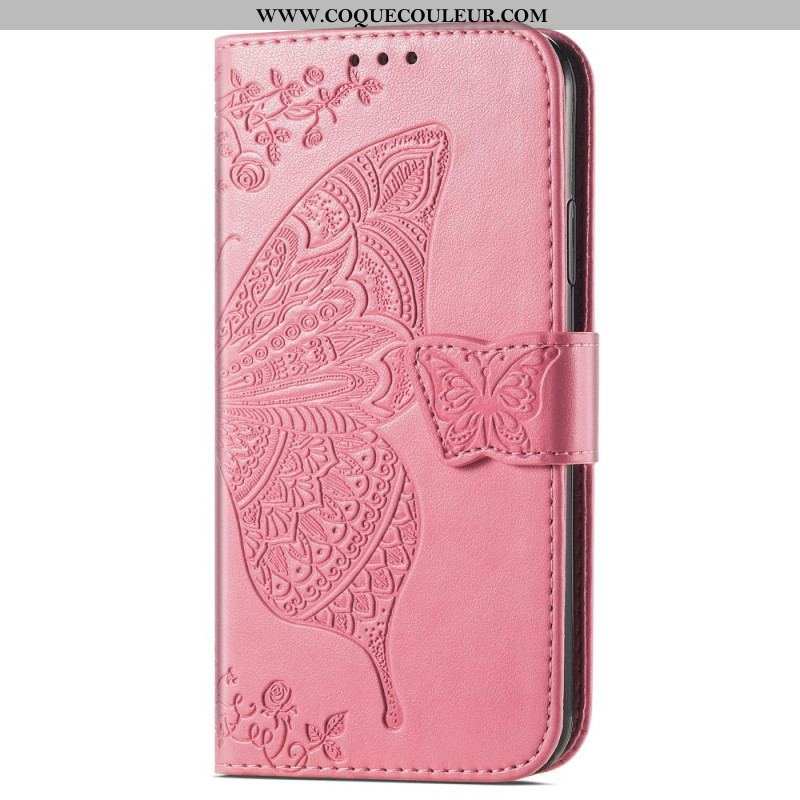 Housse Moto G73 5G Papillon Baroque