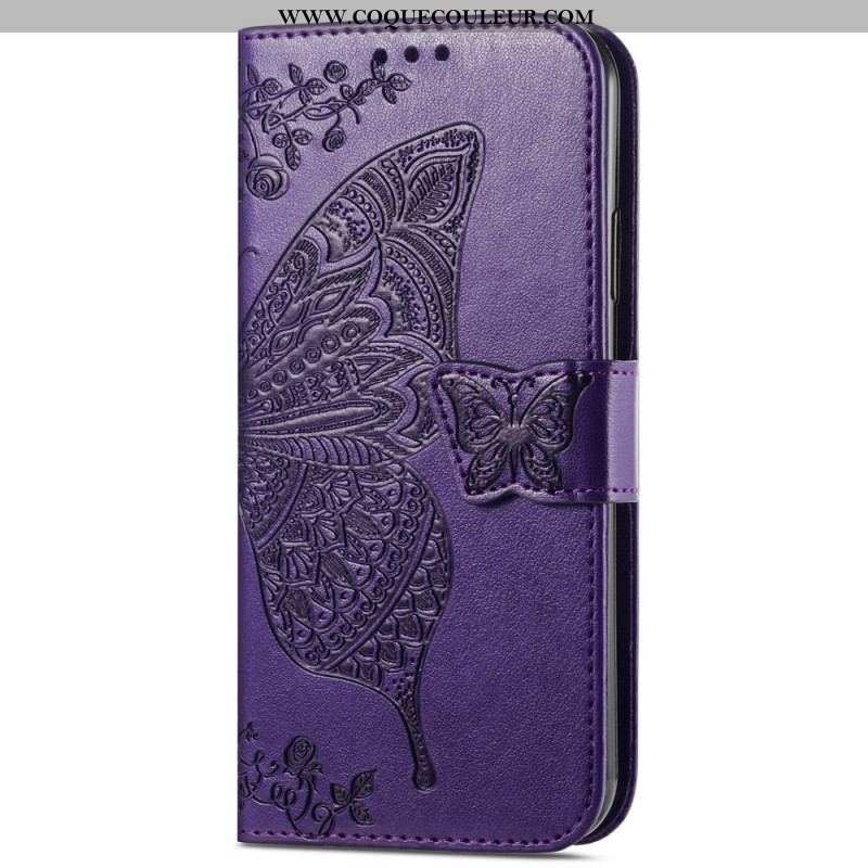 Housse Moto G73 5G Papillon Baroque